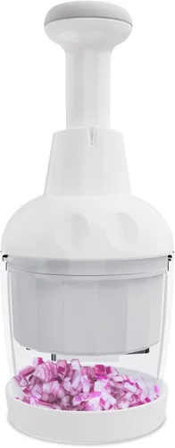 Picador de alimentos, picador de verduras de mano para verduras, cebolla, ajo, nueces, cortador de verduras de mano, apto para lavavajillas, hoja de