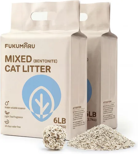 Miniatura 15 de FUKUMARU Arena para gatos de tofu – Gránulos de arena de maíz mixtos ligeros naturales, sin polvo, aglutinación rápida, control eficaz de olores