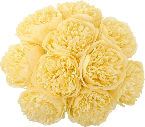 Miniatura 19 de U'Artlines 10 cabezas de peonías artificiales de seda, hojas y flores para decoración del hogar, oficina, bodas, fiestas, festivales y bares (negro)