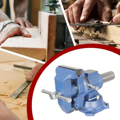 Miniatura 6 de findmall Tornillo multimordaza multiusos resistente con base giratoria y cabezal para sujetar equipos de fijación, rotación de 360 grados, uso