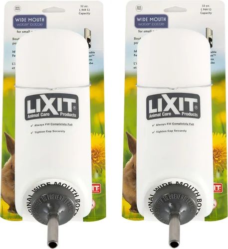 Lixit Botellas de Agua para Jaula de Boca Ancha Libres de BPA para Conejos, Hurones, Cobayas, Ratas, Chinchillas, Hámsters, Ratones, Erizos, Jerbos
