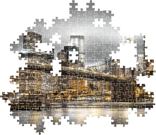 Miniatura 6 de Clementoni Rompecabezas de 1000 piezas para más de 10 años Horizonte de Nueva York Tamaño 27.6 x 19.7 in con póster incluido Vista nocturna