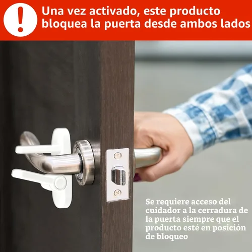 Miniatura 9 de Cerradura de palanca de puerta (paquete de 2) evita que los niños pequeños abran puertas. 3.25 pulgadas de largo x 1.5 pulgadas de ancho x 4.5