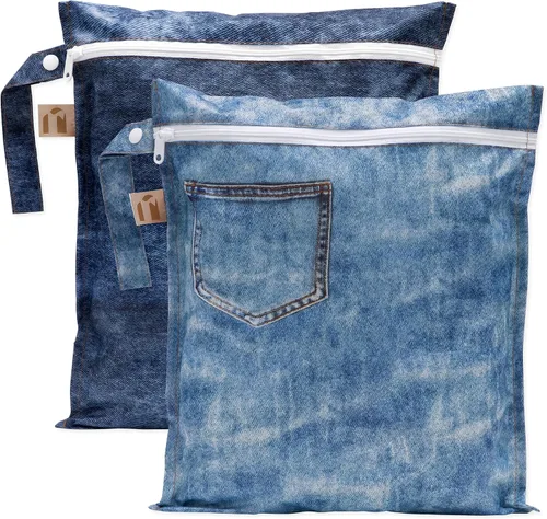 Miniatura 26 de Bumkins - Bolsa húmeda impermeable más grande - Para bebé, viajes, traje de baño, pañales de tela, piezas de bomba, piscina, gimnasio, artículos