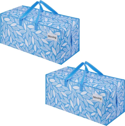 Miniatura 43 de VENO Paquete de 2 bolsas de mudanza, correas de mochila, mudanza, cajas de almacenamiento universitario, con tapas, resistentes, extragrandes, asas