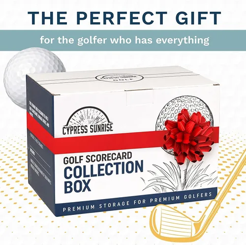 Miniatura 8 de Caja de colección de tarjetas de puntuación de golf, capacidad para tarjetas de puntuación, fotos, recuerdos, libros de yardage, caja