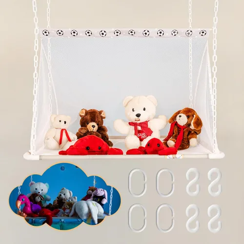 Hamaca de almacenamiento para animales de peluche de My Canopy Hammock – Organizador de juguetes de felpa sobre la cama, soporte de hamaca de fácil
