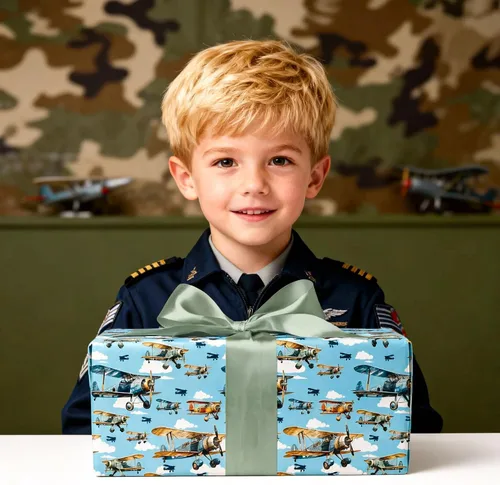 Miniatura 5 de Dtiafu Rollo de papel de regalo de avión – Envoltura de regalo de aviones vintage con diseño de nube de cielo azul para niños, baby shower
