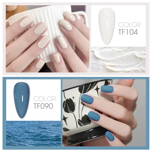 Miniatura 4 de 3Free - Juego de esmaltes de uñas de gel – 0.35 oz colección Nude Blue, sin HEMA, sin TPO y sin dihema, esmalte de gel no tóxico UV LED para pieles