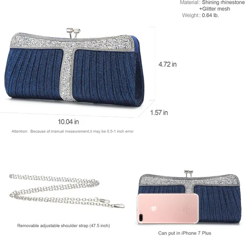 Miniatura 2 de YOJOY Rhinestone Clutch Purses for Women Purses and Handbags Formal Wedding Party Prom Purse Money Bags
