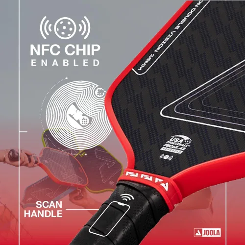 Miniatura 4 de JOOLA Double Vision - Paleta de pickleball de 16mm (0.63 pulgadas) - Forma Signature y estándar - Superficie de aramida para un tacto más suave