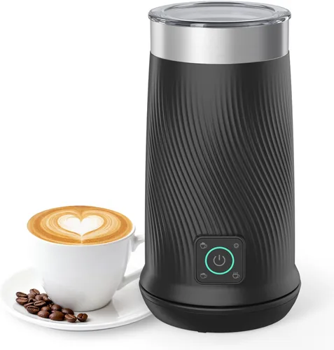 Wowteam Milk Frother, 4-in-1 Electric Milk Steamer, Warm and Cold Milk Warmer and Foam Maker for Coffee, Latte, Cappuccinos, Macchiato, 8.2oz/240ml,