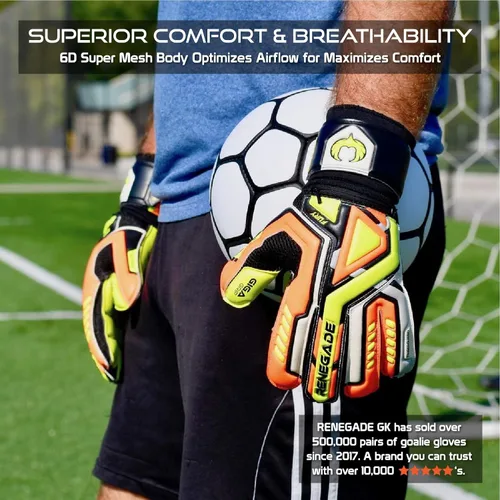 Miniatura 3 de Renegade GK Fury - Guantes de portero de alto rendimiento, protección antimicrobiana (tallas 6-11, 7 estilos, nivel 4), protectores de dedo Pro-Tek