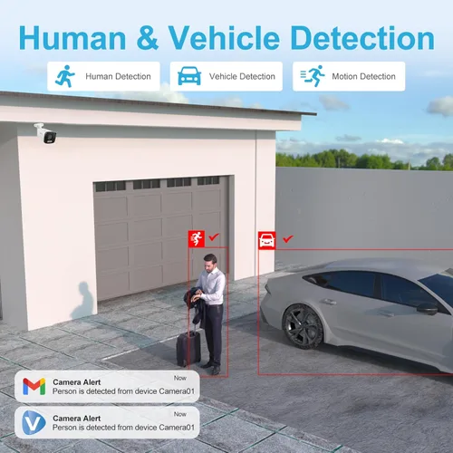 Miniatura 2 de Anpviz Cámara bala IP PoE 4K con visión nocturna inteligente de doble color de luz de 100 pies, cámara IP de seguridad de 8 MP para interiores