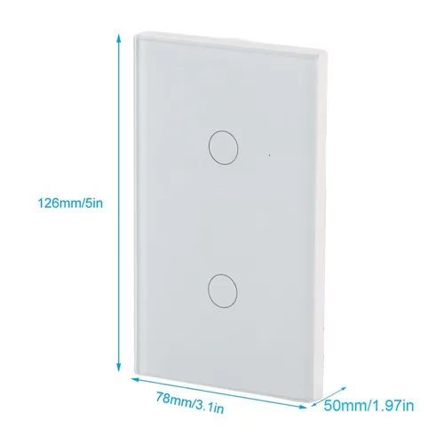 Miniatura 9 de Interruptor inteligente de 2 vías Interruptor de control de luz de pared (blanco estadounidense)