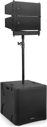 Sound Town Sistema de altavoces de matriz de línea de la serie ZETHUS con dos altavoces de línea alimentados duales de 6.5 pulgadas, un subwoofer de