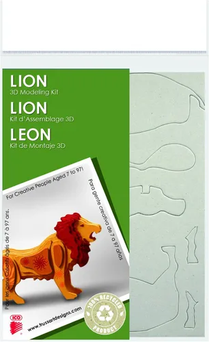 Miniatura 2 de Lion - Kit de rompecabezas europeo 3D; arte y manualidades, kit