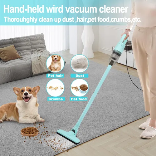 Miniatura 3 de Aspiradora ligera 6 en 1 con potente motor de 100 W, mini aspiradora portátil de mano para suelos duros domésticos, alfombras y pelo de mascotas