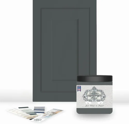Miniatura 183 de Pintura TODO EN UNO, Abbey (gris cálido), Muestra de 8oz - Pintura duradera para gabinetes y muebles. Imprimación y capa superior incorporadas,