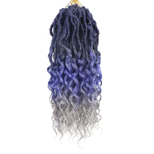 Miniatura 33 de Cabello de ganchillo para mujeres negras Goddess Locs de 14 pulgadas 8 paquetes 613 Locs falsos suaves preenganchados trenzas de ganchillo cabello