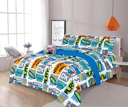Miniatura 16 de LinenTopia Juego de ropa de cama Queen de 8 piezas para niñas, cama en una bolsa, juego de edredón para niños con sábanas de cama, funda