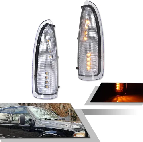 Miniatura 12 de para 2003 2004 2005 2006 2007 Ford F250 F350 F450 F550 F650 Super Duty y 2000-2005 Ford Excursion Luz de Señal de Giro de Lente Ámbar LED Marcador