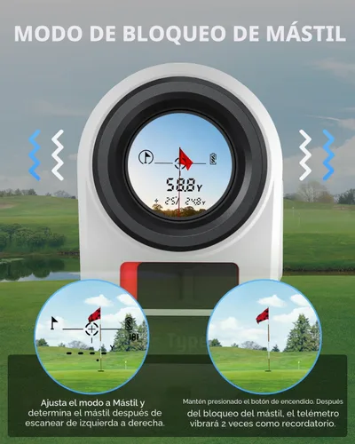 Miniatura 4 de Telémetro de golf X1 con pendiente, bloqueo de asta de bandera y vibración, telémetro láser 660/1100YDS para golf y caza, buscador láser recargable
