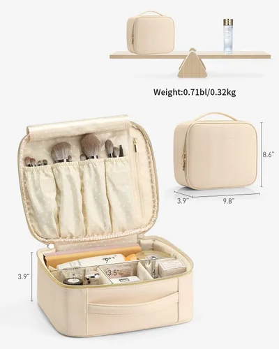 Miniatura 4 de Vlando - Bolsa de maquillaje de viaje, organizador de bolsa de maquillaje, ideas de regalo para mujeres y niñas, bolsa de almacenamiento
