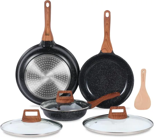 Miniatura 11 de ESLITE LIFE Juego de sartenes antiadherentes de cerámica, no tóxicas para tortilla de huevo, sartenes de cocina compatibles con todas las estufas