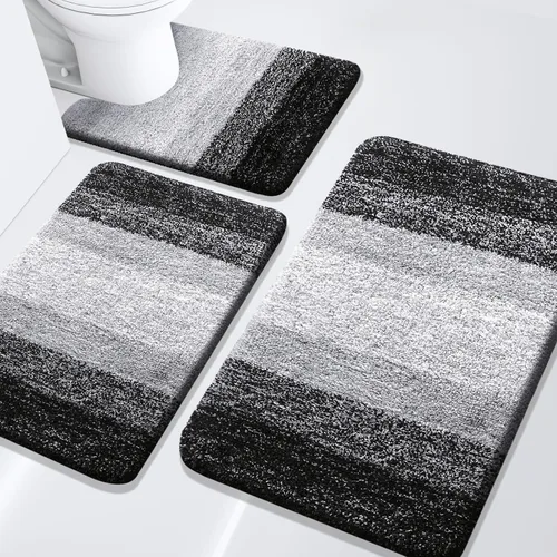 Miniatura 15 de Arotive - Juego de alfombras de baño de 3 piezas, alfombras de baño extra suaves y absorbentes, alfombrillas de baño lavables a máquina y que se