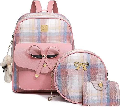 Miniatura 21 de MACCINELO Linda mochila de cuero para mujer, mochila pequeña con lazo para regalo de niñas, bolsa de hombro para mujer, 3