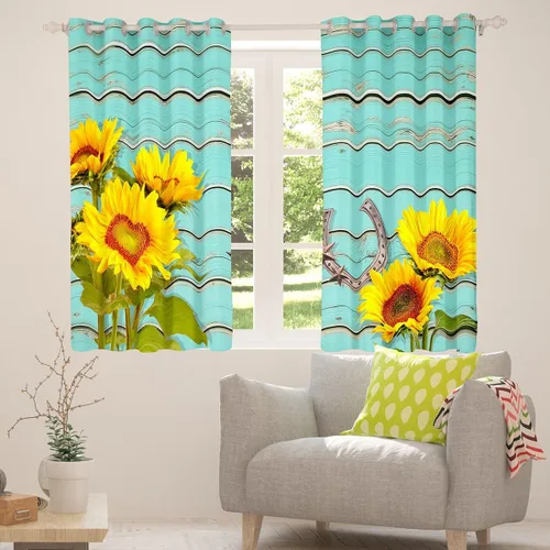 Miniatura 2 de Cortinas de ventana de herradura con estrellas de Texas, cortinas de granero de madera rústicas occidentales, 38 pulgadas de ancho x 45 pulgadas