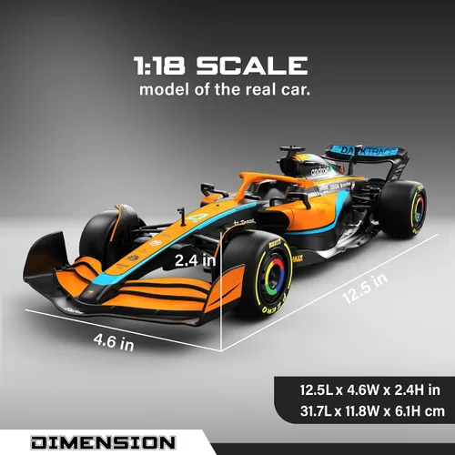 Miniatura 2 de Voltz Toys Auténtico auto de control remoto McLaren F1 MCL36 con licencia 1:18, colección F1 para niños y adultos, auto RC de 2.4 GHz para regalo