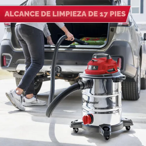 Miniatura 4 de Vacmaster Aspiradora húmeda/seca de acero inoxidable de 5 galones* 4 HP de pico - VOC508S 1101