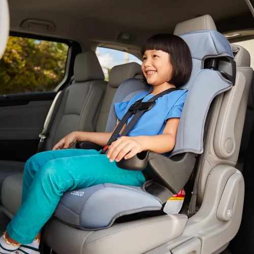 Miniatura 6 de Cosco Kids Finale DX - Asiento elevador 2 en 1 para automóvil, orientado hacia adelante (40-65 libras) y refuerzo de respaldo alto con Ondas