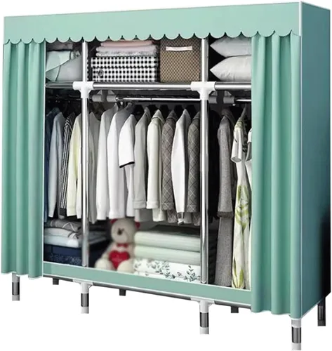 large closets Portable Wardrobe Closet Thick Metal Frame Closets for Bedroom Cloth Wardrobe Closet for Bedroom Hanging Clothes Closet Space-saving