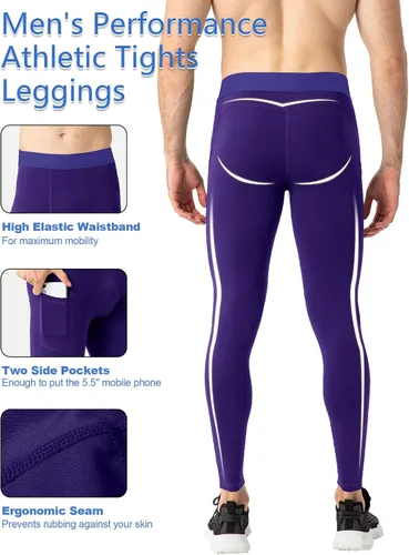 Miniatura 125 de SPVISE Pantalones de compresión para hombre, leggings para deportes, gimnasio, mallas atléticas frescas y secas, capa base para correr, fútbol