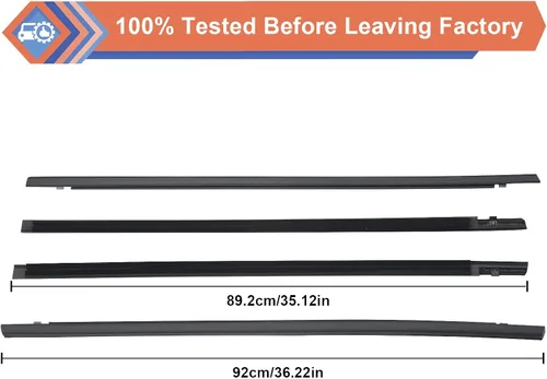 Miniatura 5 de 4 unidades de cinturón de sellado para ventana de puerta exterior de automóvil compatible con Honda Vehicle Civic 4 puertas Sedan 2016-2021