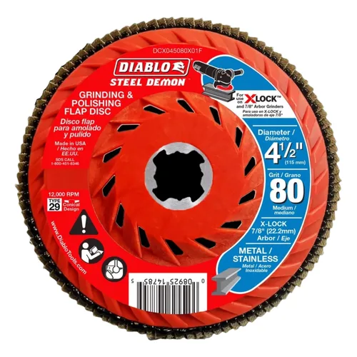 Miniatura 7 de Diablo Disco Demon Flap de acero con cubo estándar para metal, extracción rápida de material y pulido - Ultra grueso, grano 40, diámetro de 4-1/2