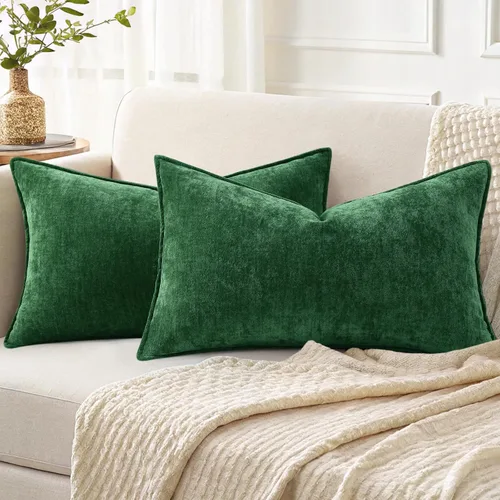 Miniatura 12 de decorUhome - Fundas de Cojín para Sofá 16x16 pulgadas Set de 2, Decorativas Suaves Euro Neutras de Felpilla con Diseño Elegante, Aqua Haze