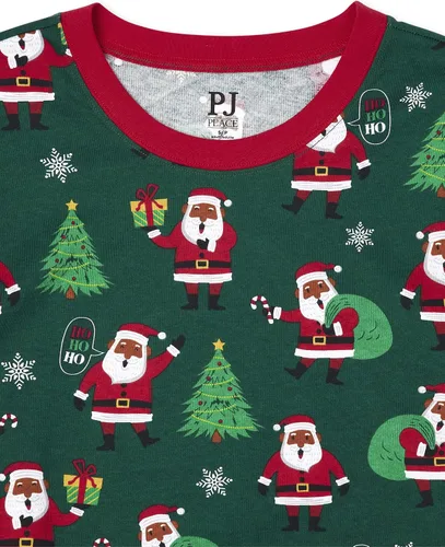Miniatura 3 de The Children's Place Conjunto de pijama de Navidad alegre a juego para la familia del bebé, algodón