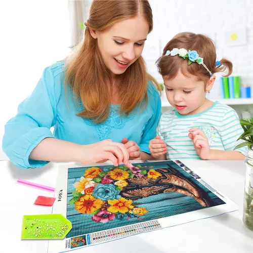 Miniatura 4 de YOYA Paquete de 2 Kits de Pintura de Diamantes 5D para Adultos - Botas de Vaquero Kits de Arte de Diamantes Flores Bricolaje Taladro Completo Puntos
