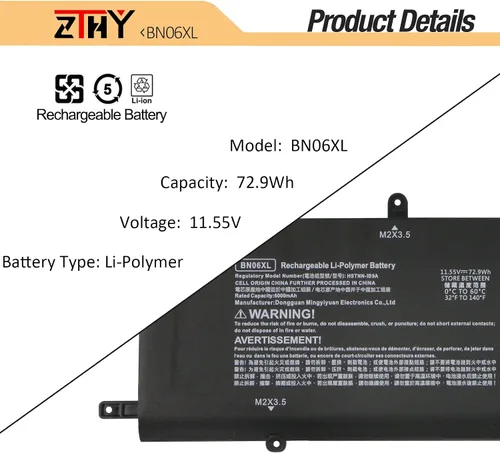 Miniatura 3 de ZTHY BN06XL - Batería de repuesto para HP Spectre X360 15-EB000 15T-EB000 15t-eb100 15-EB0XXX 15-EB0025TX 15-EB0035TX 15-EB0053TX 15-eb0011NA