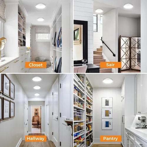 Miniatura 5 de slochi Paquete de 4 Luces con Sensor de Movimiento para Interiores con Cable, Luces de Armario de 5000K con Sensor de Movimiento, 15W 1500LM Lámpara