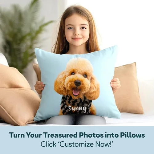 Miniatura 4 de Fabric Textile Products funda de almohada personalizada para mascotas - Fabricada en EE. UU. - Almohada personalizada con fotos de gatos y perros