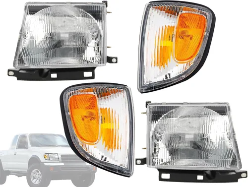 Miniatura 17 de APA - Lámpara de repuesto para faros delanteros con bisel gris para Dakota 1991 1992 1993 1994 1995 1996 con paquete AERO Driver lado izquierdo