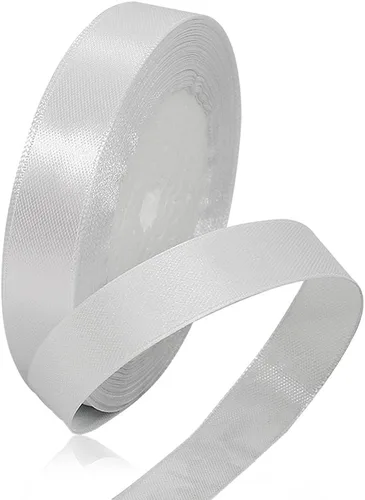 Miniatura 137 de Cinta blanca de 1/8 pulgadas x 100 yardas, cintas de tela de satén blanco para envolver regalos, manualidades, álbumes de recortes, ramos florales