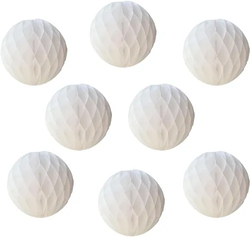 Miniatura 10 de 8 bolas de papel de panal de 8 pulgadas, bolas decorativas de panal de abeja, pompones de papel, bolas de flores, bolas colgantes de arte