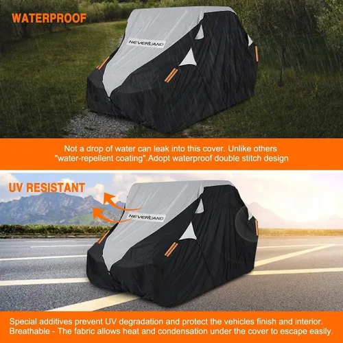 Miniatura 6 de Neverland Cubierta UTV impermeable 300D resistente 2-3 plazas/4-6 plazas 4 puertas lado a lado, protección para todo tipo de clima, compatible
