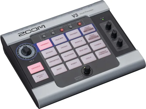 Miniatura 7 de Zoom Procesador V3 Vocal para transmisión y rendimiento en vivo con armonía, corrección de tono, reverberación y retardo, 16 efectos de estudio